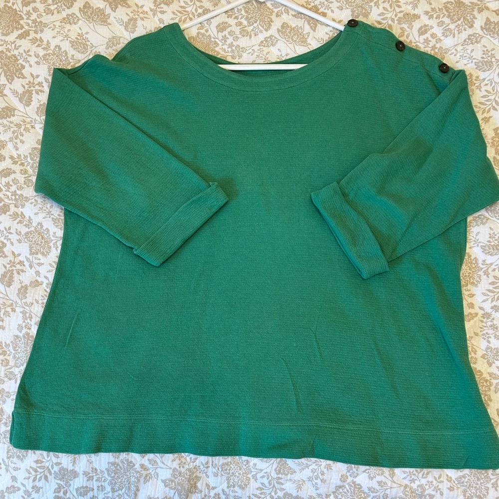 J.Jill Green Knit Round Neck Top-Size XL- Gently Worn-! Great for any occasion!